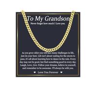 EPIRORA Boys Chain Gifts for Grandson, Happy Birthday Grandson Gifts for Boys丨Gold boys Necklace Cuban Chain Jewellery Christmas Presents for Grandson