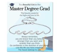 EPIRORA Class Of 2026 Graduation Gifts Necklace for Her- Silver Wave Bracelet Jewelry Gift Ideas Decorations for 5th 8th Grade College Masters Degree Graduate, Grad Gift Basket Girls Women, 7+2 inch