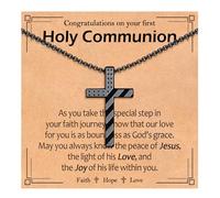 EPIRORA Cross Necklace for Men Boys, First Communion Baptism Confirmation Easter Gifts for Teens Boys, 316L Stainless Steel Chain Cross American Flag Religious Christian Jewelry Gifts, 22+2 Inches