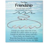 EPIRORA Friendship Gifts for Women Girls, Best Friend Wave Bracelet Gifts Ideas Silver BBF Wave Bracelet for Bestie Soul Sister Female, Christmas Birthday Anniversary Jewelry Present for Her, 7+2 inch