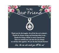 EPIRORA Gifts for Best Friend, Silver Infinity Necklace for Women, Bestie Jewelry Present for Her on Christmas Birthday Anniversary Valentine's Day