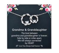 EPIRORA Gifts for Grandma Granddaughter, Silver Interlocking 2 Circles Necklace for Grandma and Granddaughter Gifts, Great Jewellery Present for Women Christmas Birthday Gift for Nana Nan