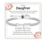 EPIRORA Gifts for Mum Daughter Granddaughter Niece Sister, Silver Plated Infinity Tennis Bracelets Crystal Slider Bracelet Jewellery, Mum Sister Presents for Women on Birthday Christmas Mother's Day
