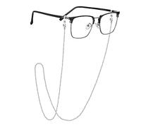 EPIRORA Glasses Chain for Women Men - Sunglasses Strap Face Mask Holder Lanyard Singapore Chain Necklace, Anti-lost String for Glasses Retainer, Silver