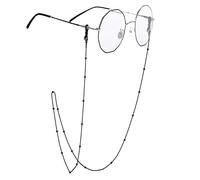 EPIRORA Glasses Chain for Women Men - Sunglasses Strap Face Mask Holder Lanyard Snake Chain, Anti-lost String for Glasses Retainer (Black-bead)