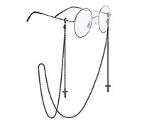 EPIRORA Glasses Chain for Women Men - Sunglasses Strap Mask Holder Lanyard, Anti-lost String for Glasses Retainer (Black-cross)