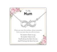 EPIRORA Silver Infinity Necklace for Women, Mother's Day Birthday Christmas Anniversary Jewellery Gifts for Mum Daughter Sister Granddaughter Niece Auntie Nana