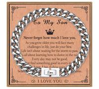 EPIRORA Stainless Steel Curb Link Bracelets for Men, Christmas Birthday Jewelry Gifts for Dad Son Grandson Brother Uncle Nephew, 8mm in Width, 7.8 Inches in Length, 7.8inch, Stainless Steel, no