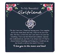 EPIRORA Women's Dainty Silver Cubic Zirconia Love Knot Pendant Necklace Gift for Women, Girlfriend, Anniversary, Birthday, Christmas, Valentines' Day, 40+5cm