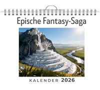 Epische Fantasy-Saga: Wandkalender 2026, Kalender DIN A4 quer, Monatskalender im Querformat mit Kalendarium, das perfekte Geschenk