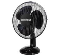 EPISENT 12" Desk Fan - Quiet Table Fan with 3 Speed Settings, Oscillation & Stable Base - Strong Airflow, Compact & Energy-Efficient - Powerful Cooling Fan for Bedroom, Office, Kitchen, Study - BLACK