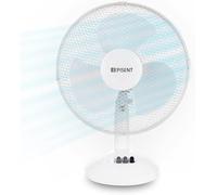 EPISENT 12" Desk Fan - Quiet Portable Oscillating Table Fan with Adjustable Tilt & 3 Speeds - Silent Cooling Fan for Bedroom, Office & Kitchen - WHITE