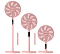 EPISENT 16" Pedestal Fan with Remote - 3-in-1 Standing Fan 65-125cm, 3 Speed 3 Wind Modes 9H Timer, 120° Oscillating 45° Tilt, 9 Blade Quiet Electric Fan for Bedroom, Living Room & Office - Pink