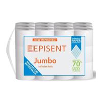 EPISENT 36 Rolls Jumbo Toilet Paper | Soft, Absorbent, Septic-Safe Bathroom Tissue | Bulk Pack for Home, Office, and Commercial Use - Ideal for Long-Lasting Convenience