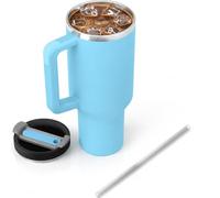 EPISENT 40oz Tumbler with Handle & Locking Straw Lid,Cup-Holder Friendly Base, Leak-Proof, Vacuum-Insulated Stainless Steel Travel Mug, Keeps Drinks Cold/Hot, Dishwasher-Safe