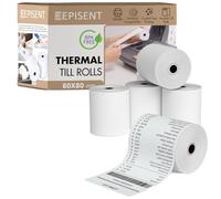EPISENT 80mm x 80mm Till Rolls - Pack of 20, BPA Free Receipt Paper, High- Quality, Jam-Free Till Roll for Card Machines, POS Systems, Cash Registers & PDQ Printers Thermal Paper Rolls (1 Box)