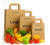 EPISENT Brown Paper Bags with Handles - 50 Pack Recyclable Kraft Paper Gift & Lunch Bags for Food, Sandwiches, Takeaway, Party, Retail & Catering Use (Small - 7x9x3.5”)
