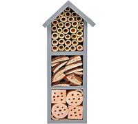 EPISENT Deluxe Grey Wooden Insect House - Bug Hotel - Natural Wood Garden Shelter - Nesting Habitat for Bees, Ladybirds, Butterflies & More - Eco Friendly Outdoor Wall Mounted Insect Home