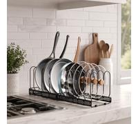 EPISENT Expandable Pan Organiser Rack, Black