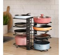 EPISENT Expandable Pan Organiser Rack, Black Multi-Layered