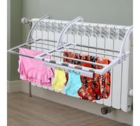 EPISENT Extendable Radiator Clothes Airer | Space-Saving Drying Rack for All Radiator Types | 20x38x78cm | 7 Bars | Ideal for Clothes, Socks, Underwear Drying (White)