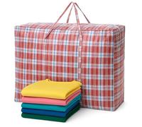 EPISENT Extra Large Laundry Bags - Heavy Duty Zip Storage Bags for Moving & Packing - Waterproof Reusable Holdalls with Handles - Wardrobe Storage, Clothes, Toys - Assorted Colors (1 Pack)