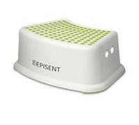EPISENT Kids Step Stool - Non-Slip Toddler - Potty Training Small Step Stool with Anti-Slip - Multiuse Step for Boys & Girls - Safe & Sturdy for Bathroom & Kitchen Use (Pack Of 1, WHITE-GREEN)