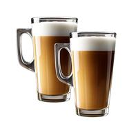 EPISENT - Latte Glasses Pack of 2-240ml Glasses - Perfect for Coffee, Espresso, and Specialty Drinks - Durable and Stylish Design