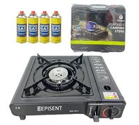 Episent Portable Gas Stove - Single Burner Camping Stove for Outdoor Adventures - Compact & Reliable Cooking Solution for Camping, Deck Parties, and Caravan Holidays - Includes Convenient Carry Case