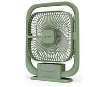 EPISENT Small USB Rechargeable Desk Fan, Green | Up to 6 Hours, Silent Powerful Desktop Fan, LED Light, Portable for Bedroom, Office & Travel, Adjustable Tilt