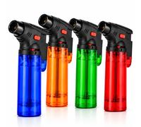 EPISENT Torch Lighters, Pack of 4, Multicolour, Windproof Jet Flame | Safety Lock, Compact Mini Torch, Pocket Lighters, For Camping, BBQ & Outdoor Use