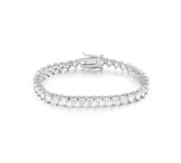 Episkeyk Tennis Necklace for Women - 4mm 3A Cubic Zirconia Rhinestone Necklace, 14K White/Yellow Gold Plated, Trendy Jewelry Gift, M, Stainless Steel, Cubic Zirconia