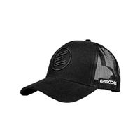 EPISODES Black Corduroy Trucker Cap - Unisex Premium Corduroy & Mesh 5-Panel Adjustable Hat, Streetwear Trucker Cap with Embroidered Icon