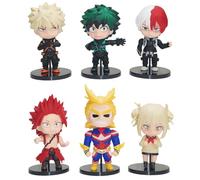 Epitome 6PCS MHA Anime Figure Midoriya Izuku/Toga Himiko/Bakugo Katsuki Action Figure Anime MHA Figure Set PVC Model Statue Tabletop Decoration Anime Model Collectibles Ornaments Gifts