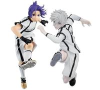 Epitome Blue Lock Anime Figure Seishiro Nagi/Reo Mikage Action Figures Kicking Position Anime Action Figurine PVC Model Statue Desktop Decoration Collection Gifts for Fans (Style 1+2)