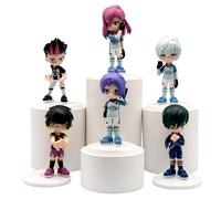 Epitome Blue Lock Anime Figure Seishiro Nagi/Reo Mikage/Isagi Yoichi/Bachira Meguru Action Figures 6pcs Q Version Figurine Model PVC Model Statue Collectibles Desktop Decoration Gifts Fans (Style 1)