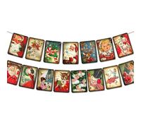Epitome Christmas Decorations Vintage Style Bunting Christmas Banner, Merry Christmas Traditional Vintage Victorian Style, Christmas Decorations for Indoor and Outdoor Party Supplies