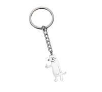Epitome Cute Cartoon Thumbs Up Quirky Keychain Animal Accessories Thumbs Up Cat And Dog Keychains Pendant (Silver cat)