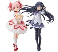 Epitome Madoka Kaname Figure AkemiHomura/Kaname Madoka Cute Anime Girl Figure Cartoon Characters Standing Position PVC Model Statue Desktop Decoration Collection Gifts (Kaname Madoka+Akemi Homura)