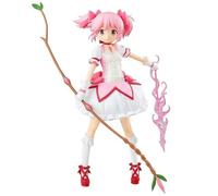 Epitome Madoka Kaname Figure Cute Anime Girl Figure Pink Dress Cartoon Character Statue Madoka Kaname Standing Position PVC Model Desktop Decoration Collection Gifts for Fans