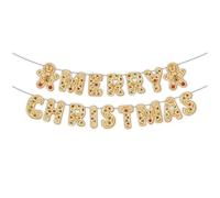 Epitome Merry Christmas Bunting Banner Decorations Christmas Decorations Gingerbread Man Shaped Christmas Style Bunting for Christmas Party Supplies Decorations