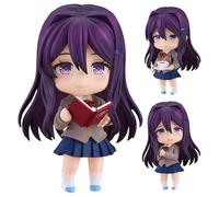 Epitome Monika Anime Figure Monika/Yuri/Sayorii Action Figures Q Version Cartoon Game Characters Model Replaceable Face and Accessory PVC Statue Ornaments Desktop Collection Gifts Fans (Yuri)