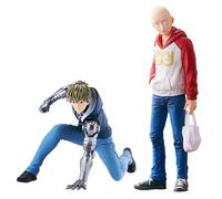 Epitome Saitama Figure Genos Anime Figure Punch Man Cartoon Figurine PVC Model Statue Christmas Home Desk Ornament Birthday Decoration Gift For Fans (Genos+Saitama)