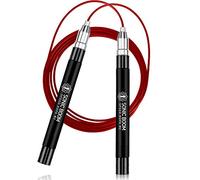 Epitomie Fitness Sonic Boom M2 High Speed Jump Rope - Patent Pending Self-Locking, Screw-Free Design Weighted, 360 Degree Spin, Silicone Grip with 2