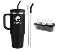 EPIYK 1.2L Tumbler with Straw, Lid & Handle - 2-in-1 Leak-Proof Travel Mug - Keeps Drinks Cold 48H / Hot 12H - Stainless Steel Insulated Water Bottle with Ice Cube Tray