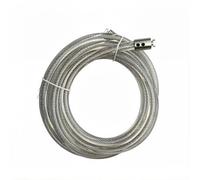eplacement Cable for Weighted Jump Rope, 2lb Stainless Steel Wire with polyvinyl chloride Coating for Heavy Jump Ropes.14mm Thick in Different long (Transparent silver-1lb, XL - 9'6(User Height 6'0 +