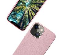 eplanita Eco Mobile Phone Case Compatible with iPhone 15 Plus, Plant Fibre, Drop Protection Cover, Durable and Sustainable (for iPhone 15 Plus, Pink)