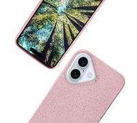 eplanita Eco Mobile Phone Case for iPhone 16 Plus, Plant Fibre, Drop Protection Cover, Durable and Sustainable (Pink, for iPhone 16 Plus)