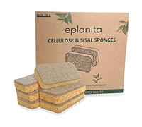 eplanita Natural Plant Based Scrub Sponges (6 Pack), Non-Scratch, Biodegradable Eco Scourers for Kitchen and Bathroom