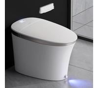EPLO Luxury Smart Toilet with Auto Open/Close, Foam Dispenser, ADA Comfort Height Heated Seat, Warm Water/Dryer, Modern Elongated Bidet Toilet with Night Light for Bathrooms - iX7